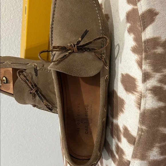 Brown Suede Loafers with Lace Detail - Picture 8 of 12